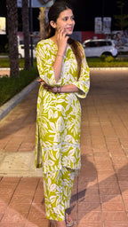 🌿 Lime Leaf – Rayon Co-ord Set 🌿