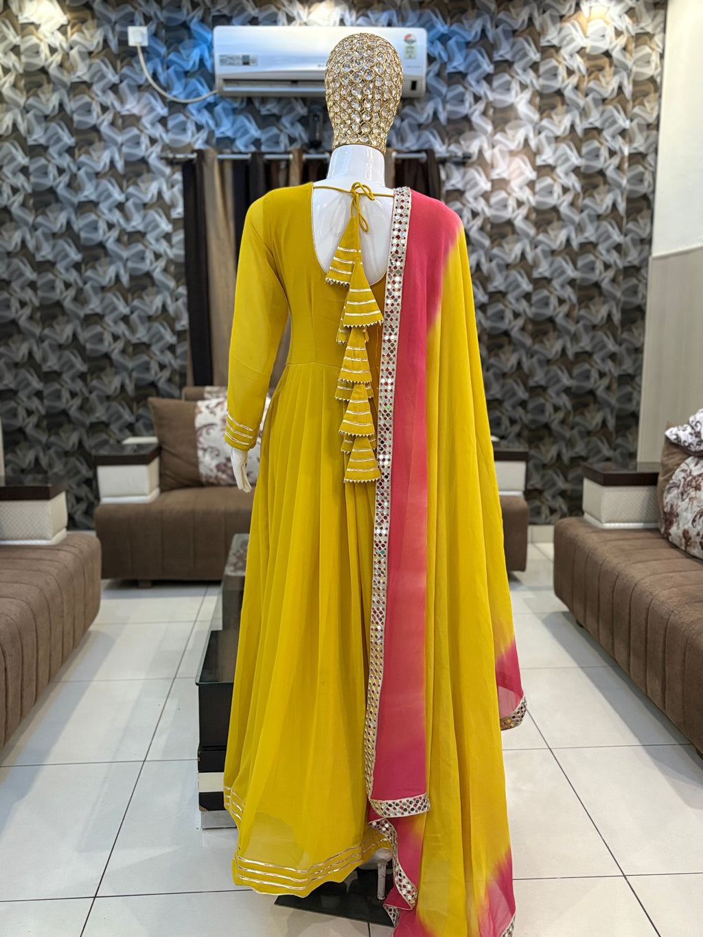 Rangreza Radiance – Mustard Yellow Anarkali Gown Set