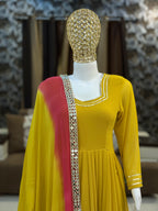 Rangreza Radiance – Mustard Yellow Anarkali Gown Set