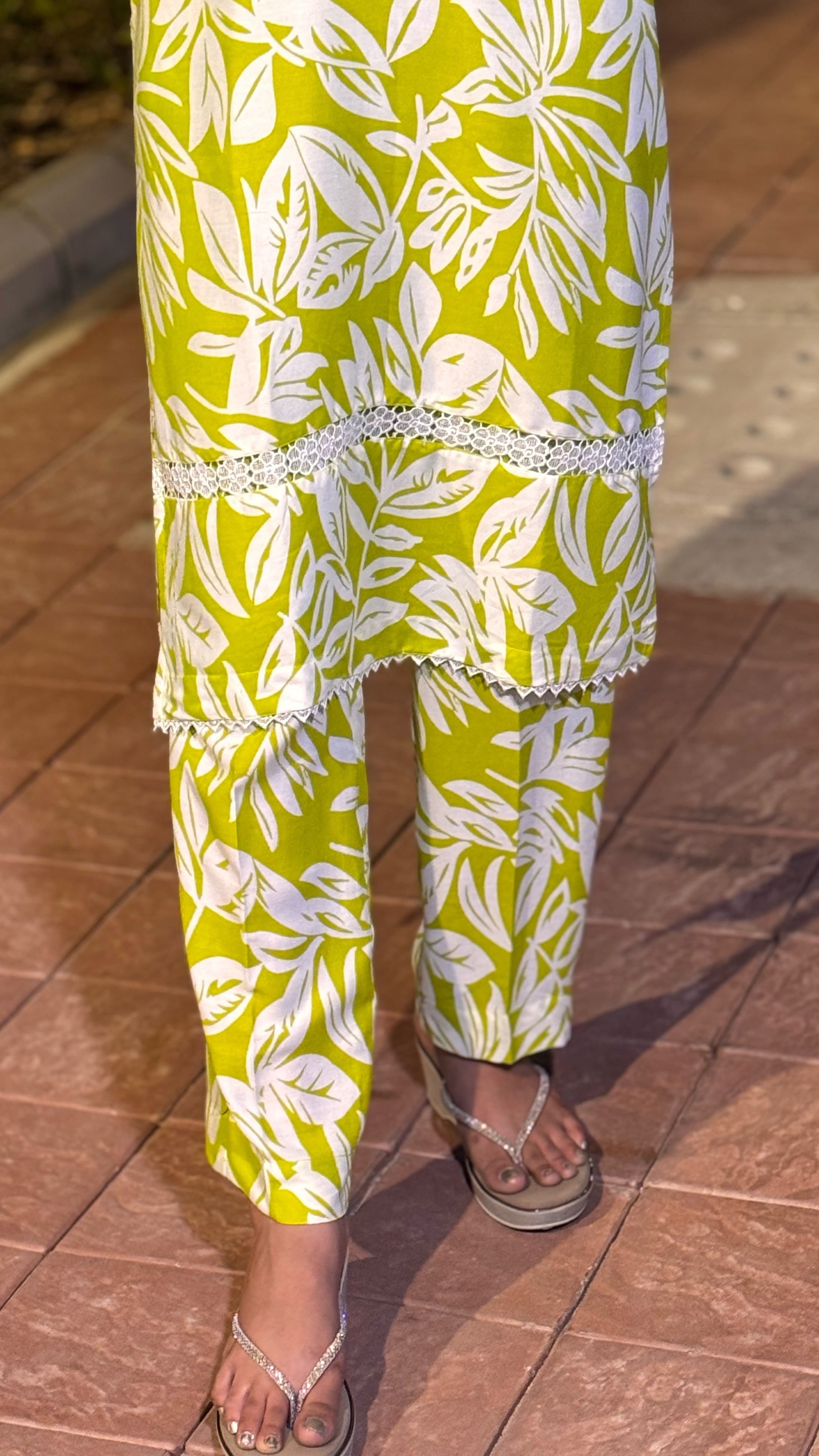 🌿 Lime Leaf – Rayon Co-ord Set 🌿