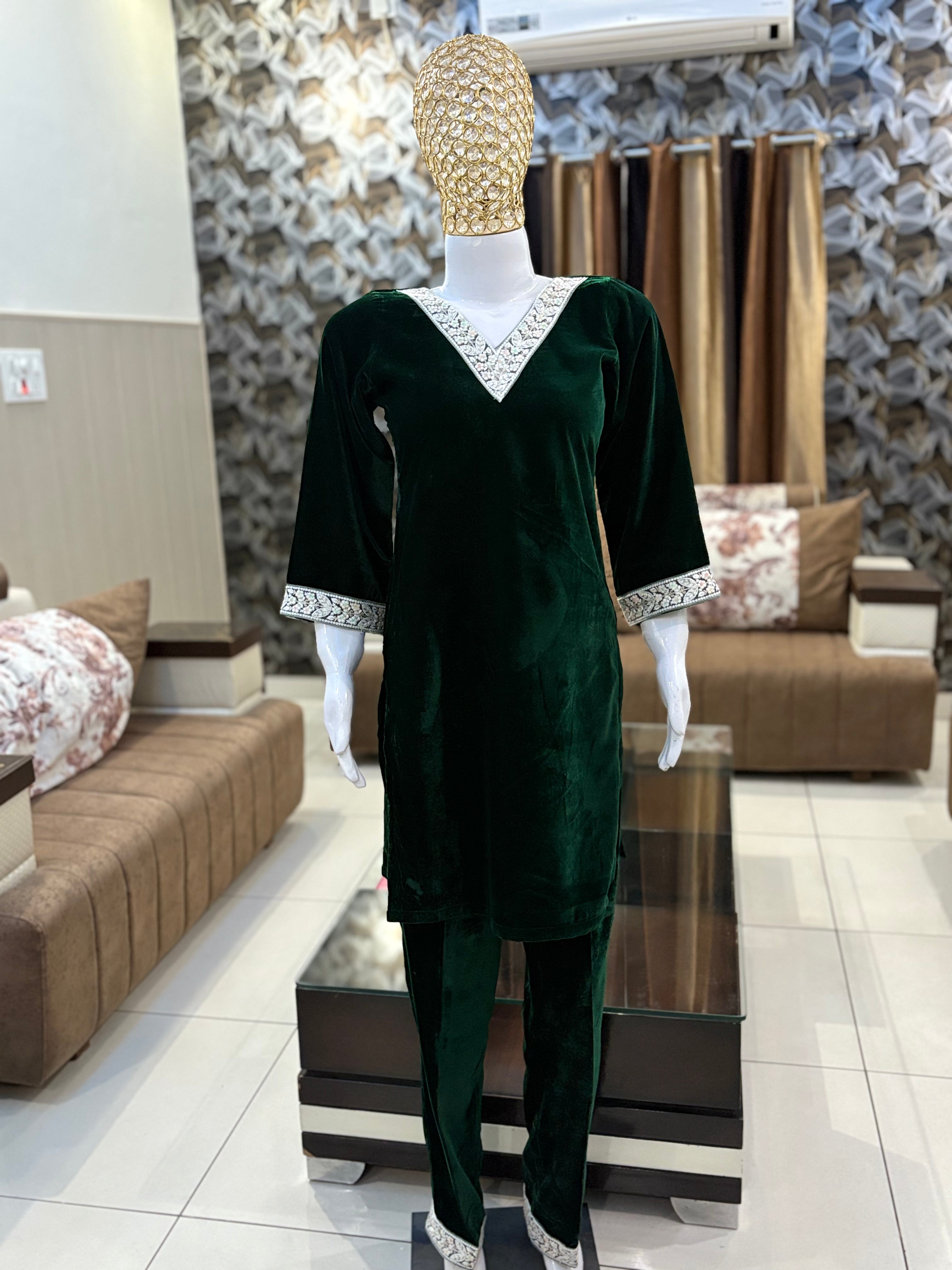 Royal Hara Velvet Plazo Set