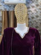 Purple Grace Velvet Bell Bottom Set