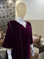 Purple Grace Velvet Bell Bottom Set