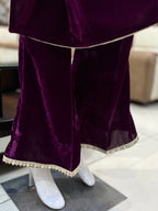 Purple Grace Velvet Bell Bottom Set