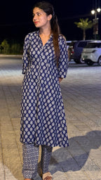🌟 Blue Aura – Cotton Co-ord Set 🌟